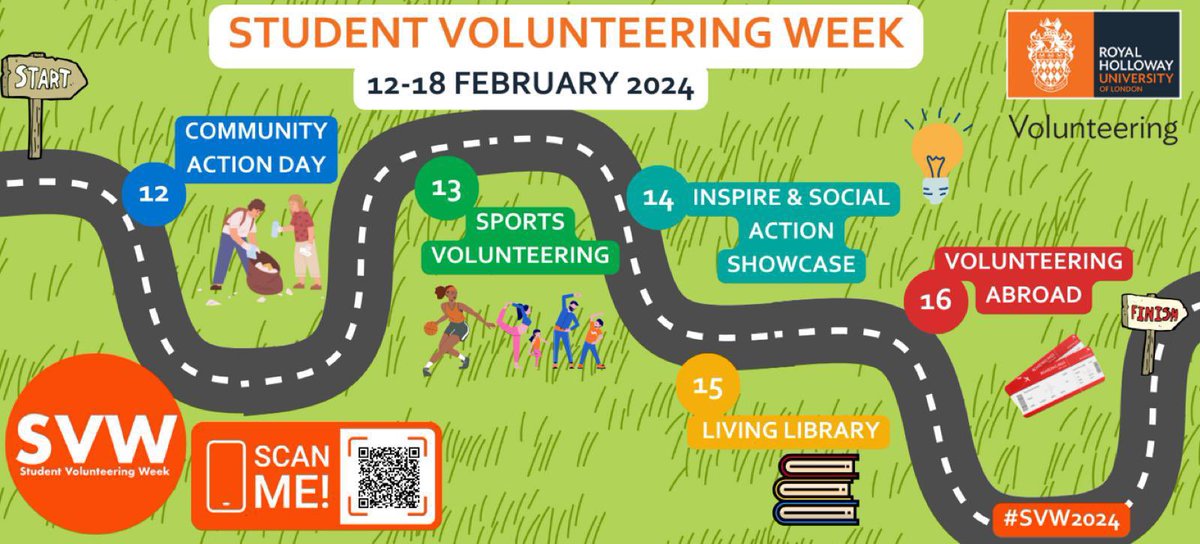 At @RoyalHolloway we’re preparing for @StudentVolWeek 12-16 Feb Community Partners Fair Sports Volunteering Social Action Showcase Living Library Volunteering Abroad Stalls @RHCampusLife @RHCareers @RHunistaff @SURHUL @RH_Wellbeing @volsupportns @UKSVN @NCVO @studenthubs #iwill