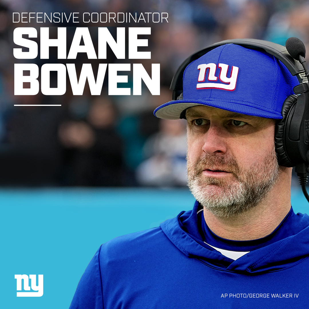 Giants's tweet photo. Our new Defensive Coordinator, Shane Bowen 👏 

Details: https://t.co/Gm0zRsyzE6 https://t.co/w4RL4gxX21