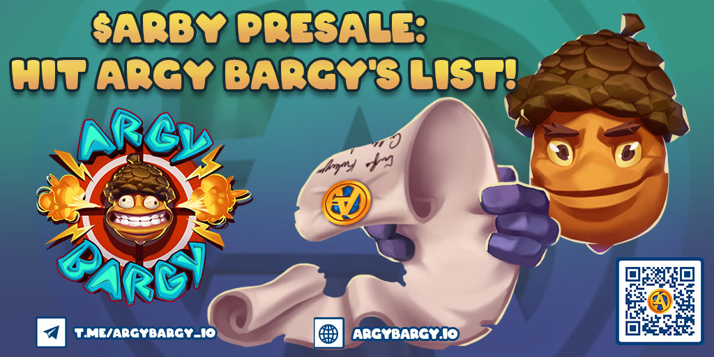 ARGY BARGY COMMUNITY ALERT! 💥

Gear up for the unexpected – our ARBY presale community round is launching soon, and the date's a thrilling secret! Details: discord.gg/argybargy 

We've been hard at work on a game-changing update, covering everything from team insights,