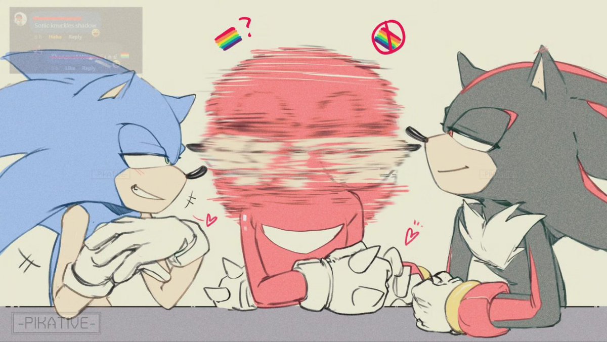 pikative02's tweet photo. #SonicTheHedgehog 
#knucklestheechidna 
#ShadowTheHedgehog https://t.co/JD83XC4e8T