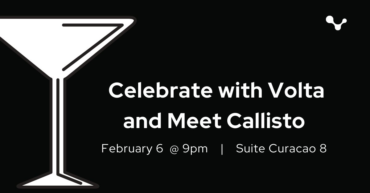 voltalabsinc's tweet photo. You're invited! Come party with Callisto and celebrate with the Volta team 🥂

When: Tonight @ 9pm
Where: Suite Curacao 8
What: Specialty cocktails and sweet treats
Guest of honor: Callisto

#AGBT #AGBT24 https://t.co/ghAoyXJNKi
