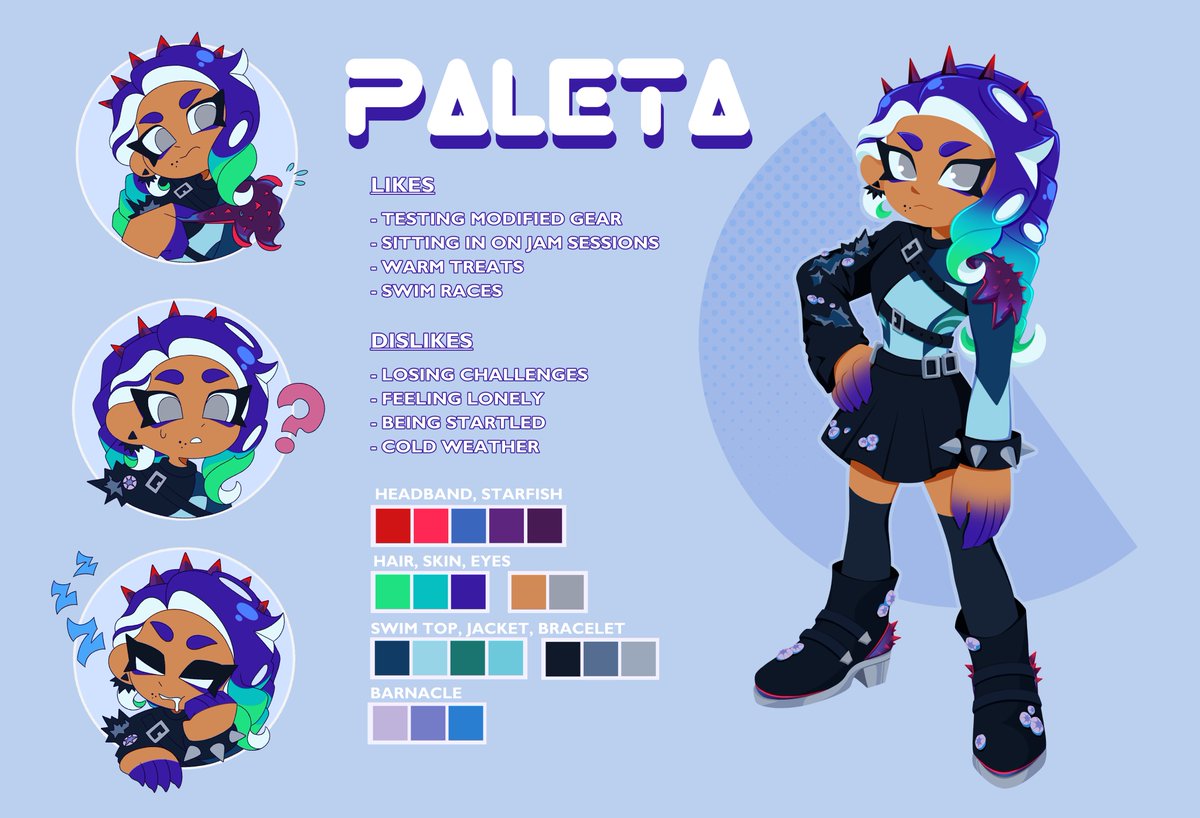 BipBipps's tweet photo. Paleta ref sheet 💙
#splatoon3 https://t.co/82w0Blz4Ko