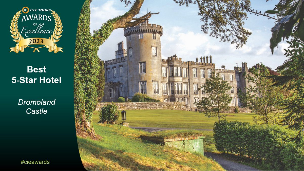 Dromoland Castle @dromolandcastle in Clare takes the crown for Best 5-Star Hotel! #cieawards