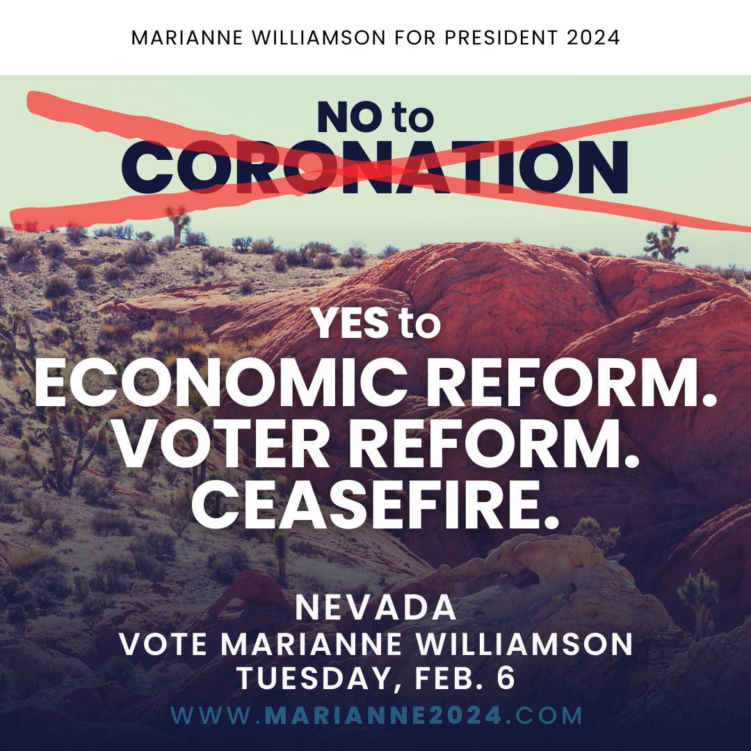 NEVADA: Hope you'll be supporting the progressive Democratic candidate at the polls today!! #Marianne2024