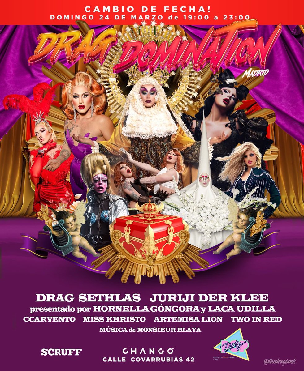 DavidPopMusic's tweet photo. El mejor domingo de ramos que puede existir!! Bien de #AllStars y bien de talento patrio!! Domingo 24/03 de tarde con @MissGongora @JurijiDerKlee @DSethlas y muchas más!! Tickets lanzamiento en https://t.co/BDXzyCEcn9 #DragDomination https://t.co/avIsADjCwx