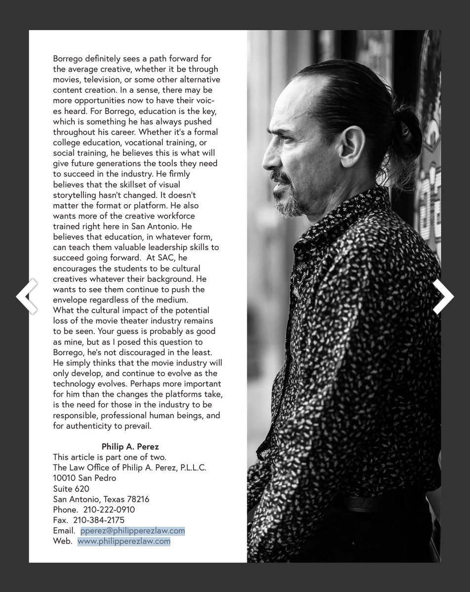 Something different this month in the legal section of @samonthlymag as I talk to San Antonio actor and legend Jesse Borrego @jesseborregoofficial about the state of the movie industry, a few of the legal issues surrounding it, and where he sees it heading. Part I of II.…