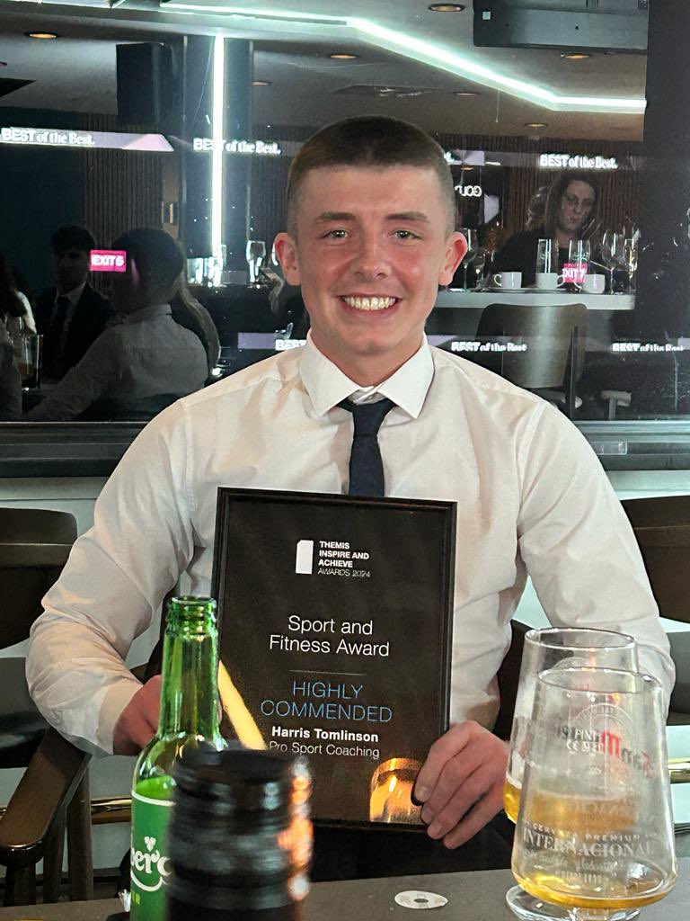 prosportcoachin's tweet photo. We attended the Themis Inspire and Achieve Awards last week and were thrilled to win the Employer Award 🤩

Well done to our own Harris Tomlinson, who was nominated for the Sport &amp; Fitness Award and awarded Highly Commended 👏🏼. A huge credit to his hard work.

@burnleysocial https://t.co/j6tOTL66Qc