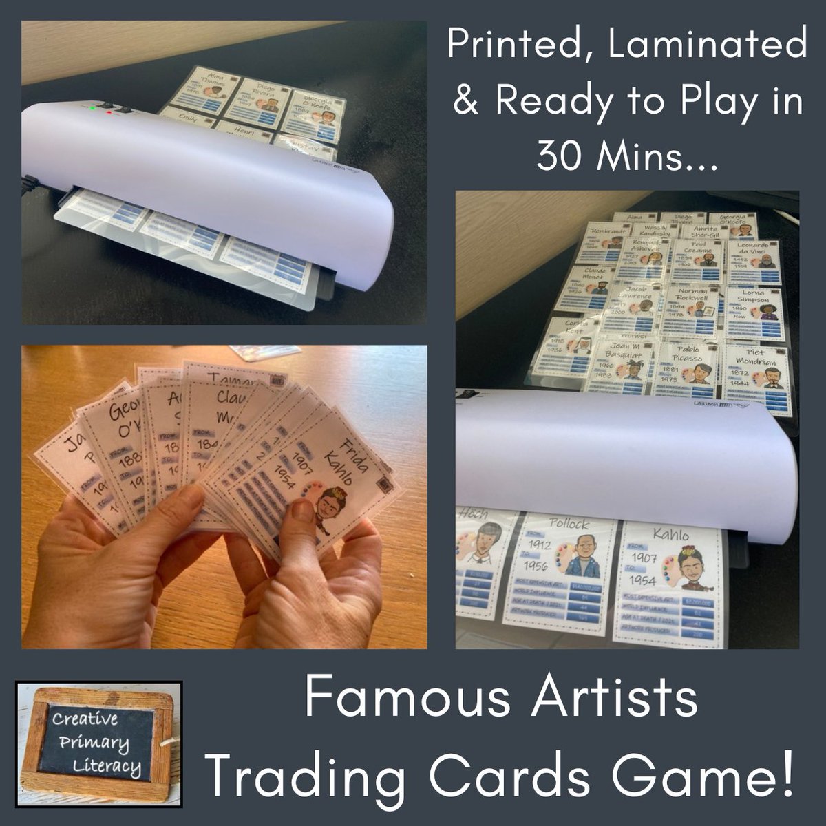 Check out my Famous Artists Trading Cards Game - it's a top trumps style card game that enables your students to learn about some of the most influential artists from history. Just $4.50.

creativeprimaryliteracy.com/products/famou…
