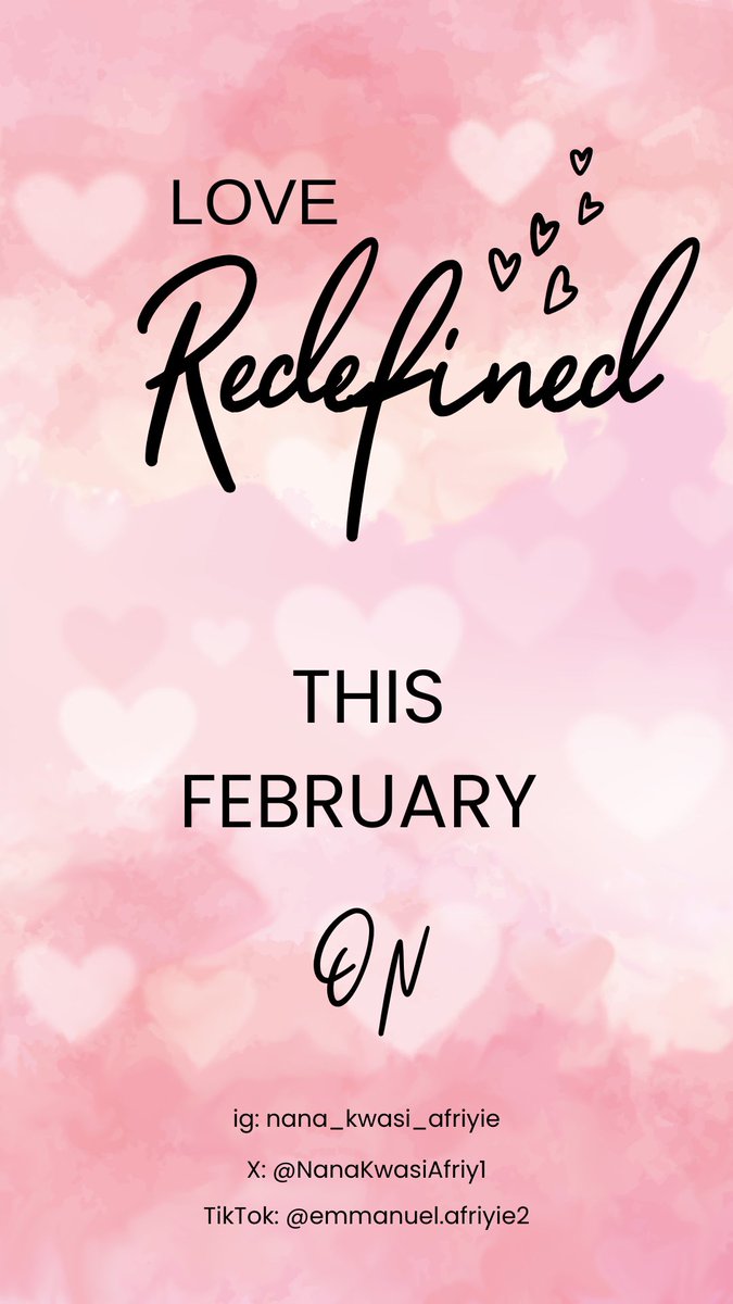 NanaKwasiAfriy1's tweet photo. It’s that time of the year again where we get to learn and unlock the Power of Love.
Join me this month as we Redefine Love and Discover a Deeper Connection 💖 #LoveRedefined #Relationships #ValentinesDay #Valentines2024 https://t.co/2xsRA1wP3t