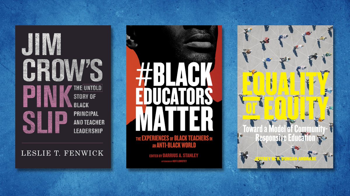 #BlackEducatorsMatter edited by @4BlakLiberation, JIM CROW'S PINK SLIP by @ltfenwick, and EQUALITY OR EQUITY by @Jduncanandrade are books on race and equity that drive important conversations in education. Find out more here: bit.ly/3HHiUHb