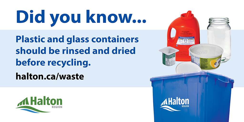 RegionofHalton's tweet photo. Did you know? By emptying and rinsing your materials before placing in the Blue Box, you help ensure items can be repurposed into new materials. Get more #WasteTips here: https://t.co/XMXE1lkdFV https://t.co/bwVZkUImfH