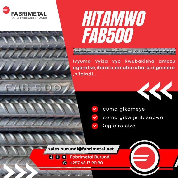 Nkichristophe's tweet photo. Ntimwibagire kubaka aho muba heza kandi hokomeye mugukoreshejeje ivyuma vya #FabrimetalBu. #FAB500

 @FbrimetalBu. 
@ObuhaOffice 
@MielsBurundi https://t.co/6XTFycatDG