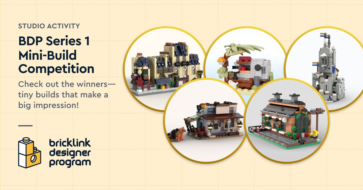 You came, you saw, you shrunk … and the BDP Series 1 sets became even cuter! Check out these adorable winners of the BDP Series 1 Mini-Build Competition in the Studio Gallery at bit.ly/BLSeries1MiniB…. #LEGO #BrickLink #BrickLinkStudio #BDPSeries1 #BLseries1minibuild