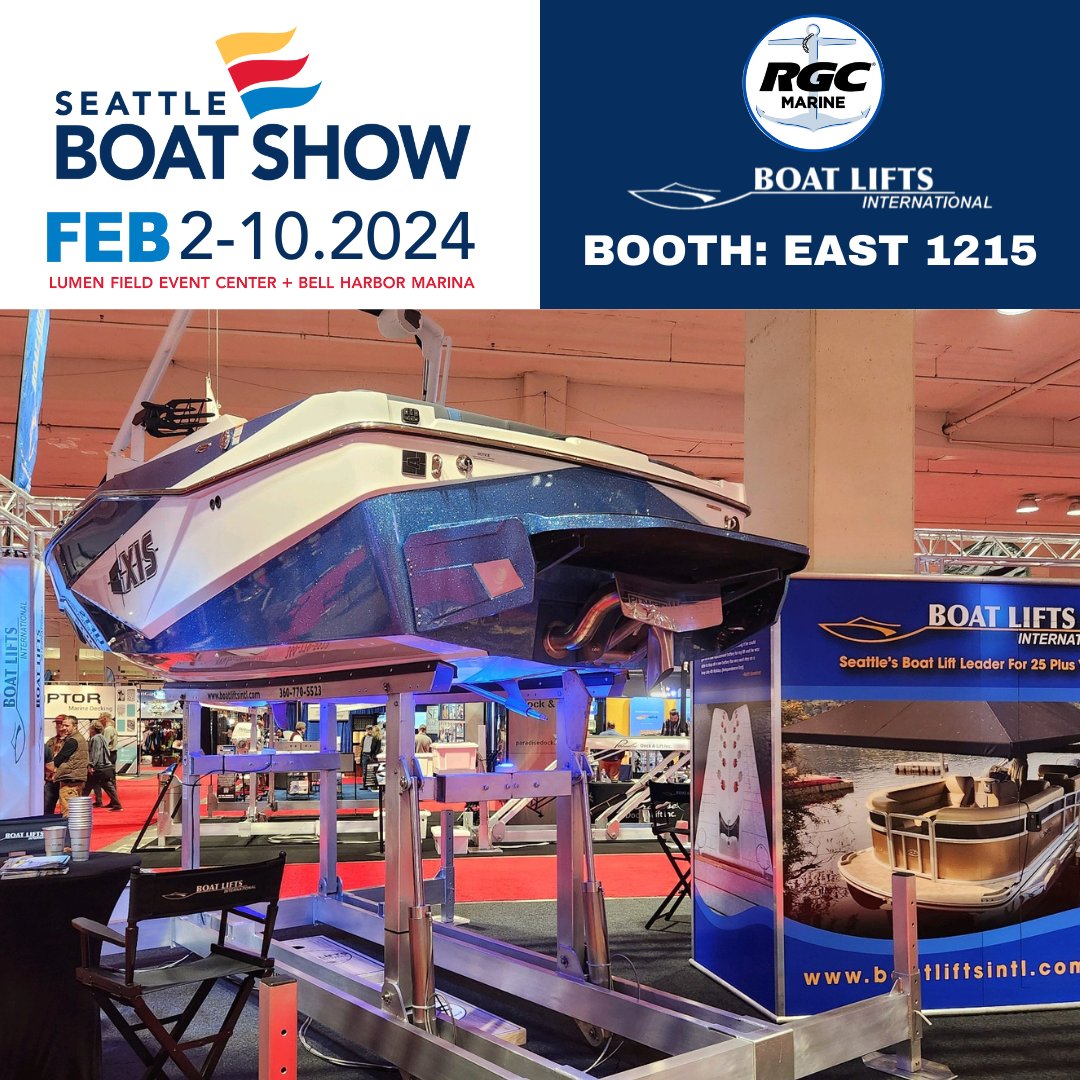 RGCProducts's tweet photo. You don't want to miss this! @boatliftsintl has an awesome set up on display at the Seattle Boat Show! Check it out at Booth East 1215! https://t.co/pVA3Ee85Ei