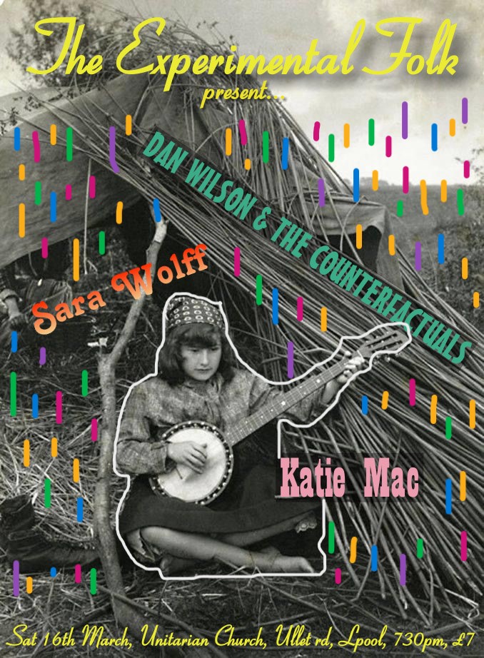 Saturday 16th March - The Experimental Folk presents music from @DanWilsonandTh1 @sarawolffmusic and @itiskatiemac (plus DJ Wax Museum). The event, hosted by @shesinthetrees, will take place at @UlletRoadChurch. Doors from 7:30pm with music from 8pm and is £7 on the door.