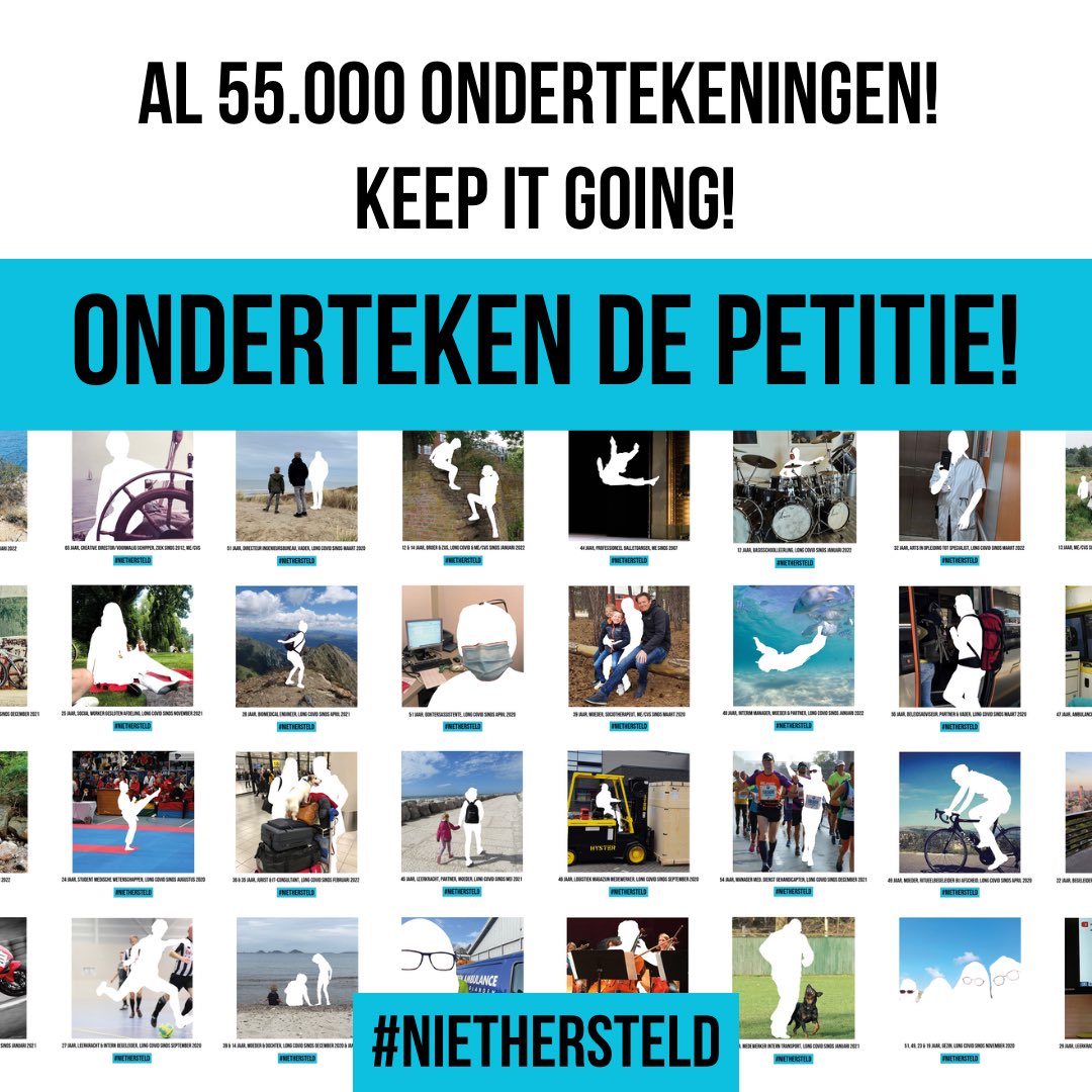 55.000 ondertekeningen! 🔥

Wat loopt het al goed! ✊🏻📣💙

Keep it going! 

Patiënten verdienen zorg en plekken waar ze gezien kunnen worden! We hebben behandelcentra nodig!

Teken en deel de petitie! petities.nl/petitions/stem…

#LongCovid #NietHersteld #PAIS