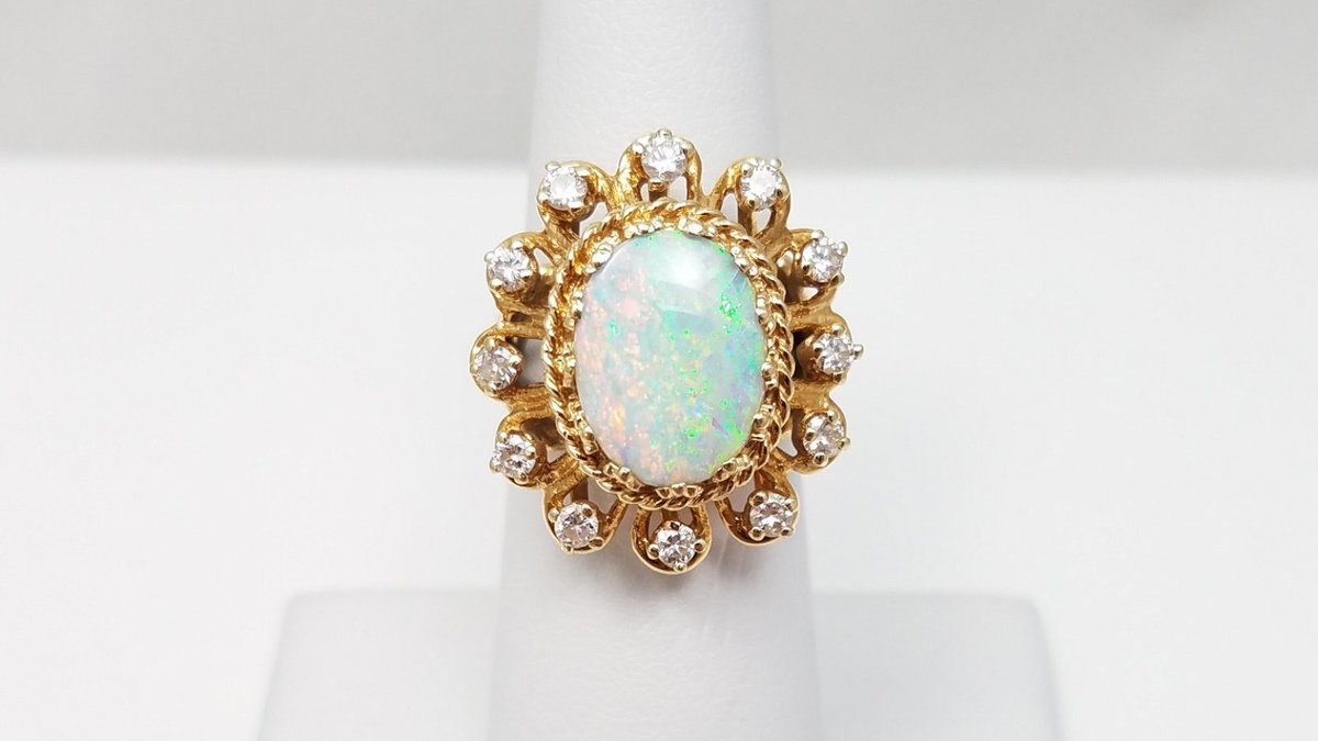 🌈ONLY $425!
Exquisite 14k Yellow Gold Natural Australian Opal Diamond Ring
facebook.com/story.php?stor…
#rickkleinvehndiamondbrokers #opal #diamonds #yellowgold #gold #australianopal #opaljewelry #opalring #goldjewelry #diamondjewelry #valentinesday #giftideas #giftsforher #forher