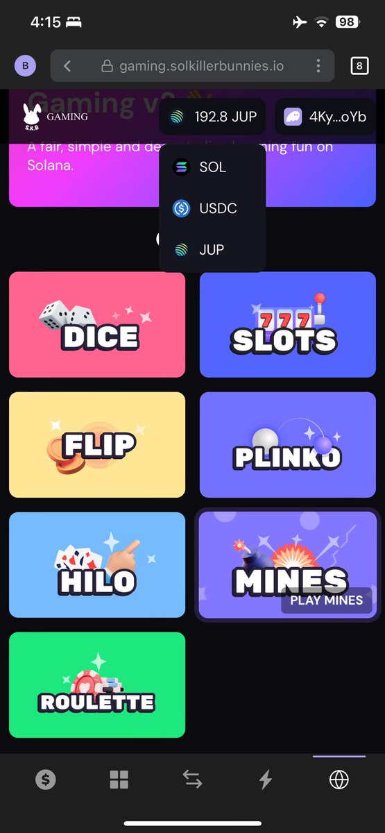 blkdrac.sol | SOL Killer Bunnies (@steffeno24) on Twitter photo I am about to land in Tokyo. But was thinking of sharing our latest gaming site. gaming.solkillerbunnies.io you can play with SOL, USDC and JUP. Will be adding our $SKBC real soon. 
<a href="/SKB_NFT/">SOL Killer Bunnies | The Killer Bunnies Collection</a> good luck and have fun. #solana I am about to land in Tokyo. But was thinking of sharing our latest gaming site. gaming.solkillerbunnies.io you can play with SOL, USDC and JUP. Will be adding our $SKBC real soon. 
<a href="/SKB_NFT/">SOL Killer Bunnies | The Killer Bunnies Collection</a> good luck and have fun. #solana