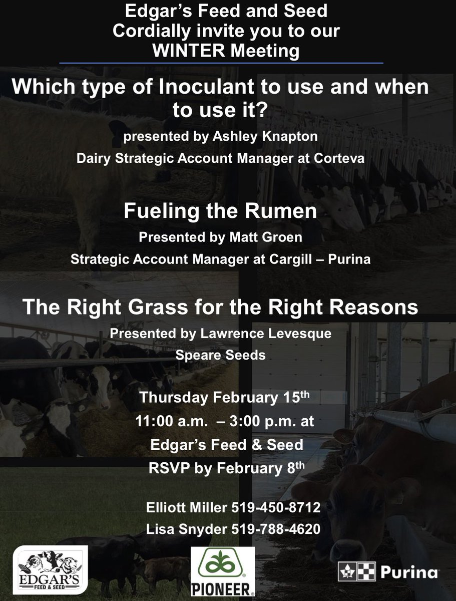 Elliott Miller (@elliottmiller2) on Twitter photo Join us next week for a great meeting at our store. Lunch is included, RSVP to us if you can make it! <a href="/REMiller18/">Rebecca Miller</a> <a href="/EdgarSeed/">Edgarās Feed & Seed</a> <a href="/MattGroen/">Matt Groen</a> <a href="/KaptinKnapton/">Ashley Knapton</a> <a href="/Tony_Decorte/">Tony Decorte</a> <a href="/speareseeds/">Speare Seeds</a> #wintermeetings #ontag Join us next week for a great meeting at our store. Lunch is included, RSVP to us if you can make it! <a href="/REMiller18/">Rebecca Miller</a> <a href="/EdgarSeed/">Edgarās Feed & Seed</a> <a href="/MattGroen/">Matt Groen</a> <a href="/KaptinKnapton/">Ashley Knapton</a> <a href="/Tony_Decorte/">Tony Decorte</a> <a href="/speareseeds/">Speare Seeds</a> #wintermeetings #ontag