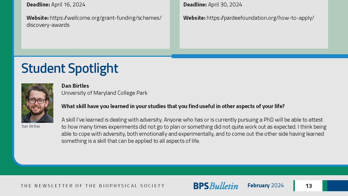 Jinwoo Lee (@jinwooleelab) on Twitter photo You don't want to miss out on the February 2024 edition of the BPS Bulletin. Our very own Dan Birtles is featured in the Student Spotlight, so check it out and give him a big congratulations next time you see him! <a href="/ChemBiochemUMD/">UMD Department of Chemistry & Biochemistry</a> You don't want to miss out on the February 2024 edition of the BPS Bulletin. Our very own Dan Birtles is featured in the Student Spotlight, so check it out and give him a big congratulations next time you see him! <a href="/ChemBiochemUMD/">UMD Department of Chemistry & Biochemistry</a>