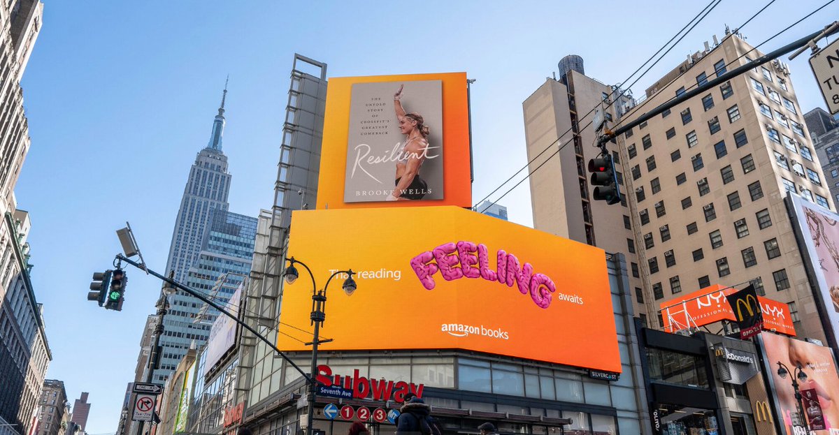 So awesome to see RESILIENT by Brooke Well featured on the @amazonbooks billboard in NYC! 

Check out her book here: amzn.to/490atCQ #thatreadingfeelingawaits