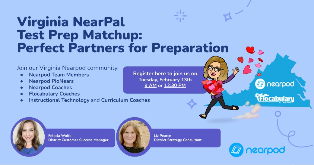 Felecia Wolfe (@heyfelecia) on Twitter photo 💌 Join us for a heartwarming NearPals event on Feb 13! Fall in love with test prep using Nearpod & Flocabulary. Connect with fellow coaches, share ideas, and win prizes! Bring a +1 for a chance to enter our special raffle. RSVP now! Don't miss out! #NearPals #TestPrepLove 💕✨ 💌 Join us for a heartwarming NearPals event on Feb 13! Fall in love with test prep using Nearpod & Flocabulary. Connect with fellow coaches, share ideas, and win prizes! Bring a +1 for a chance to enter our special raffle. RSVP now! Don't miss out! #NearPals #TestPrepLove 💕✨