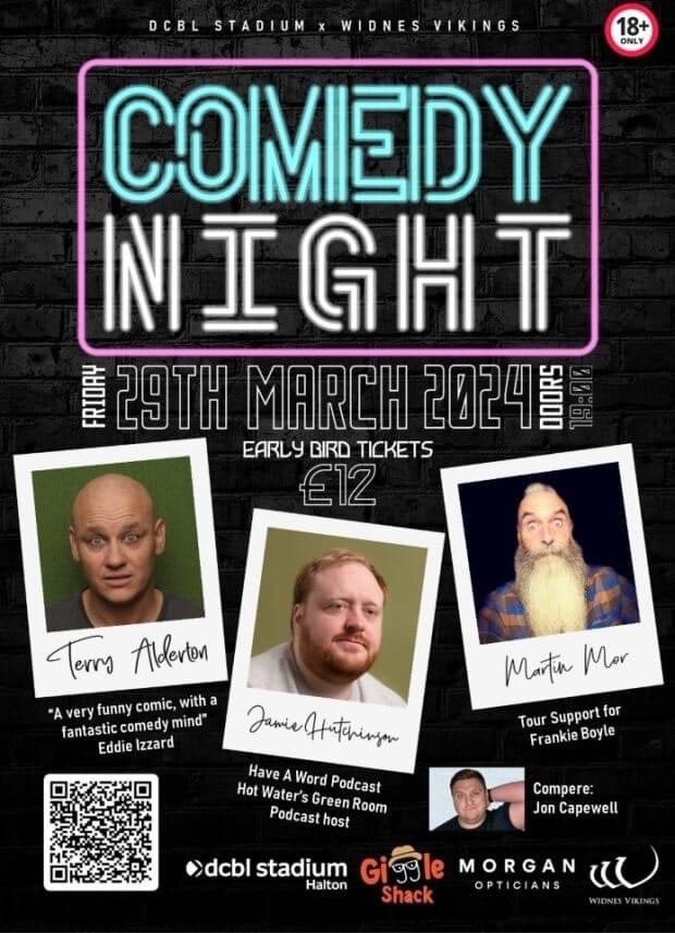 Fancy another night of top class comedy at @DcblStadium? Well you’re in luck as we’ve teamed up with @WidnesRL to bring you 3 more of the very best comedians in the UK @TerryAlderton @MartinMorComedy & @JamieHComedy with MC @JonCapewell_ Click ⬇️ eventbrite.com/e/giggle-shack…