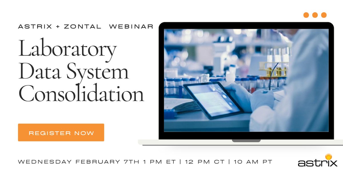 Last chance to register for our free webinar! Laboratory Data Systems Consolidation

Presented by: ZONTAL

Wednesday, February 7th at 1 pm ET | 12 pm CT | 10 am PT

hubs.la/Q02k3ZcK0