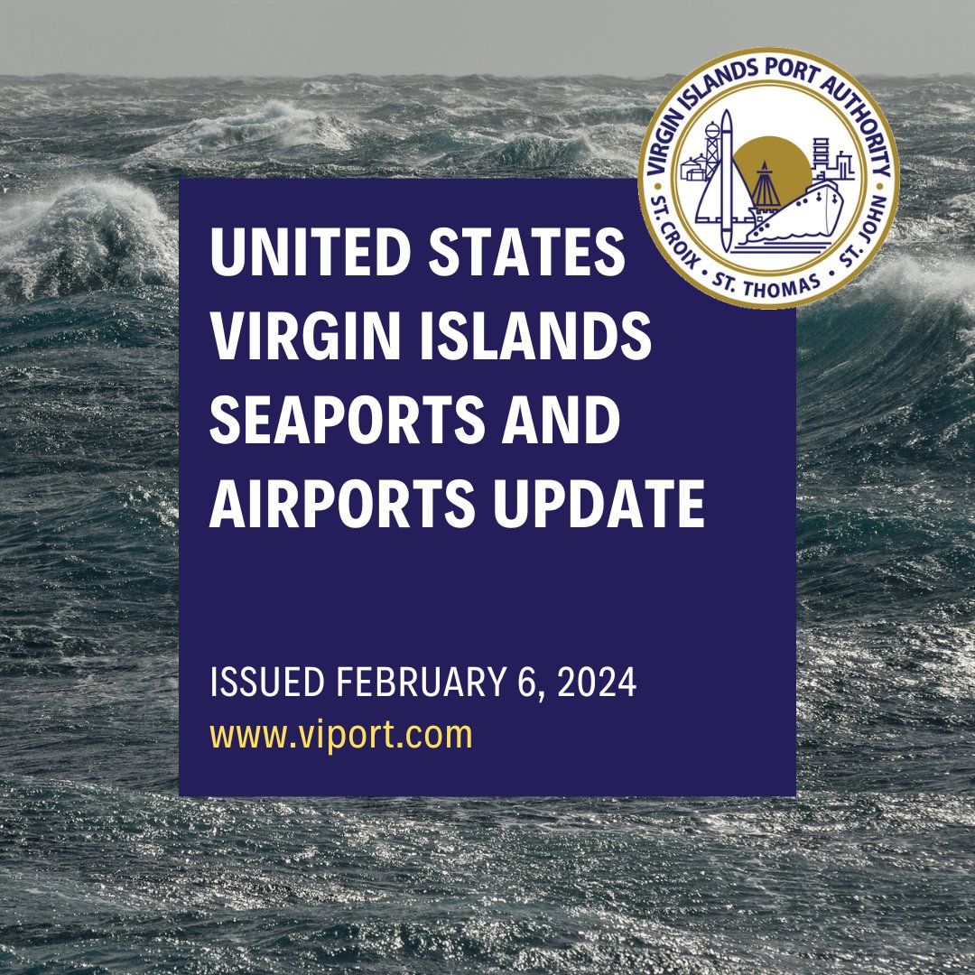Some vessels have changed their itineraries or canceled calls to the #USVI due to safety concerns caused by inclement weather.  While the USVI’s seaports are open, heavy wave activity is occurring at some ports. Airports remain open.
Read more➡️bit.ly/3UwlfMN