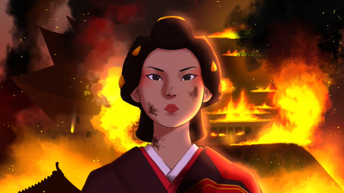 zzefelizz's tweet photo. Small study/practice from one of my favorite scenes of Blue Eye Samurai. Amazing show, loved it!!

FOUND OUT I REALLY ENJOY PAINTING FIRE!! 🔥🔥

[ #blueeyesamurai #drawing #illustration #dibujo #digitalpaintint #digitalart #illust #sketch #dailypainting ] https://t.co/nL4Evq15VD