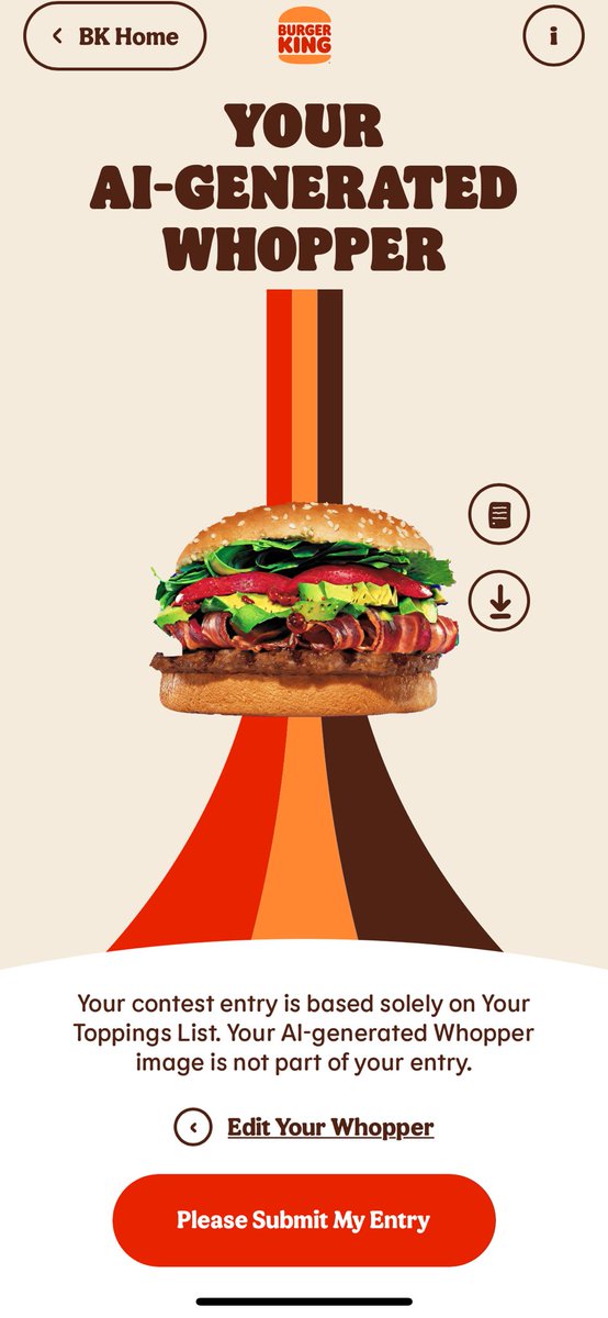 Burger King’s latest promo asks you to pick toppings for a Whopper and generates a picture of it using AI Tasty!