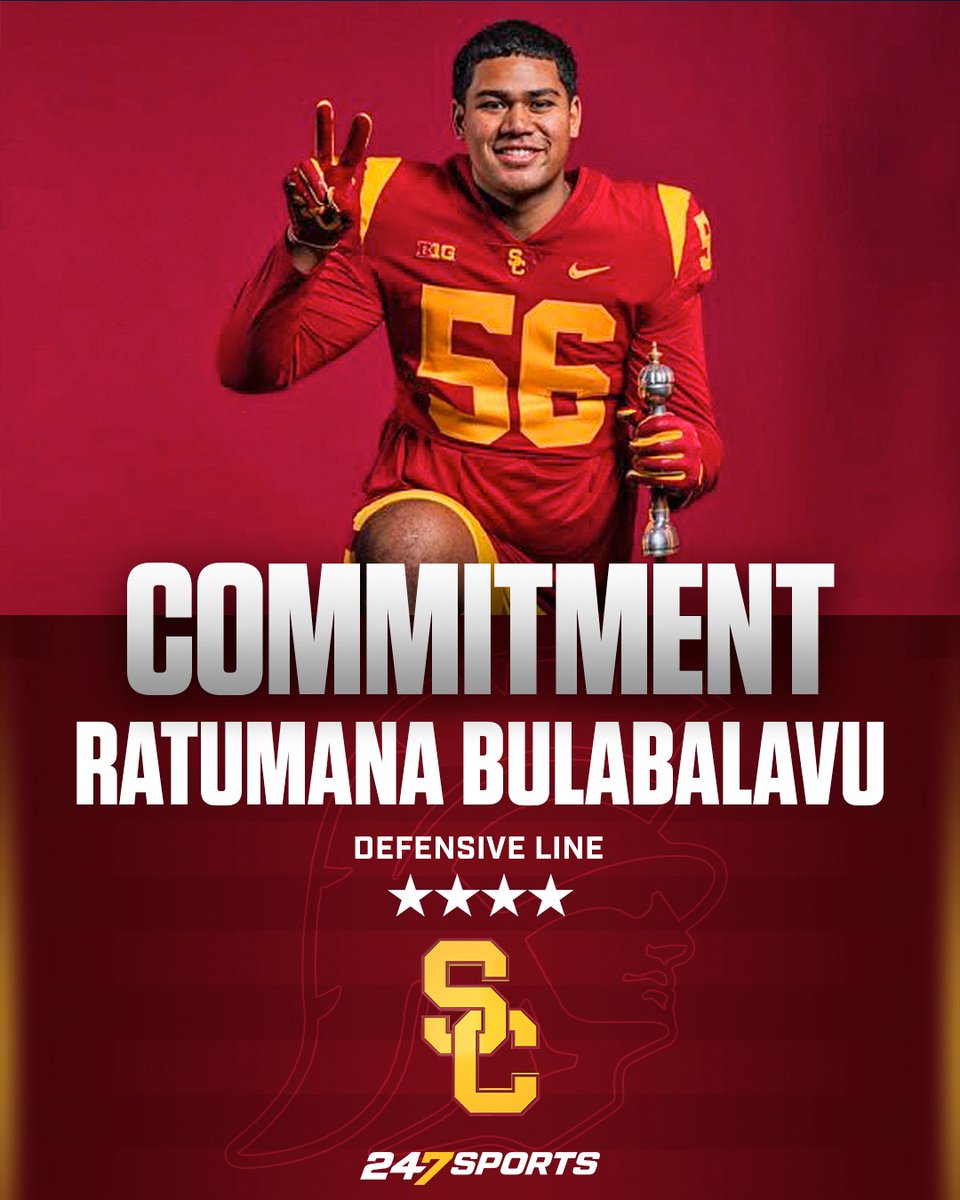 BREAKING: Carlsbad (Calif.) Army and Navy Academy DL Ratumana Bulabalavu, a former #Washington signee, has committed to #USC and went in-depth on why he chose the #Trojans 247sports.com/Article/former…
