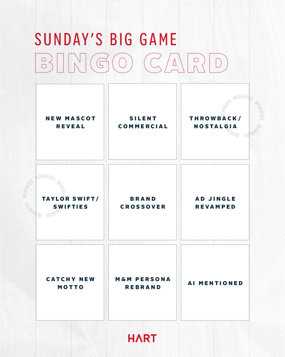 As the anticipation builds for Sunday’s big game, the marketing and advertising industry is gearing up for what has become a spectacle in its own right – the commercials.

Our bingo card is ready. What are you adding to yours?