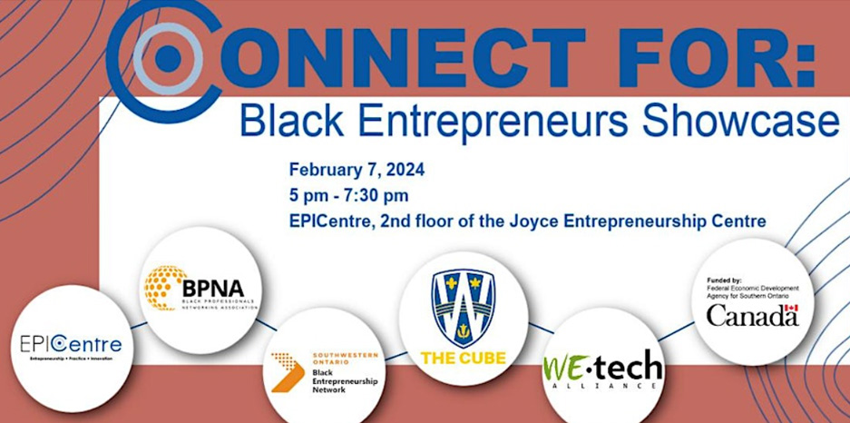 WEsmallbusiness's tweet image. Join @UofW_EPICentre's latest series - Connect For: Black Entrepreneurs Showcase in-person event. ➡️ Save the date for Feb. 7 and register for your chance to connect, engage and be inspired: bit.ly/3HO0QLC #ConnectFor #DiversityInBusiness