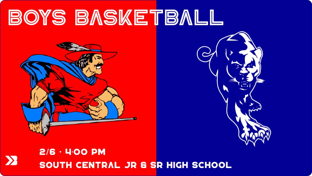 Boys Basketball (Varsity) Game Day! - Check out the event preview for the The Bon Homme Cavaliers vs the Burke Cougars. It starts at 4:00 PM and is at South Central Jr &amp; Sr High School. gobound.com/sd/sdhsaa/boys…