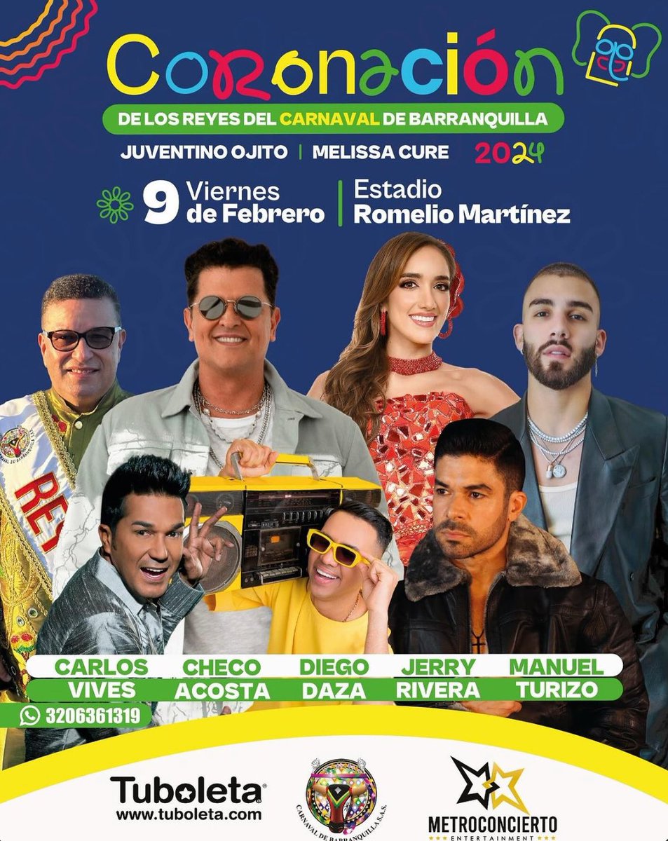 📣¡ATENCIÓN CARNAVALEROS!

A partir de mañana se entregarán 3 mil entradas gratis para la #Coronación2024, de nuestra soberana <a href="/melissacurevi/">Melissa Cure Villa</a> y su rey momo <a href="/JuventinoOjito/">Juventino Ojito</a>. 👑✨

📌Ten en cuenta estas recomendaciones para que obtengas la tuya👇🏻