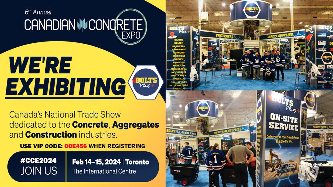 Visit us next Wednesday & Thursday at the International Center ! We've got exclusive concrete show deals, giveaways, product demos & more at the Bolts Plus booth See you there. #boltsplus #cce #concreteshow #concrete #construction #internationalcenter #ontario #canada