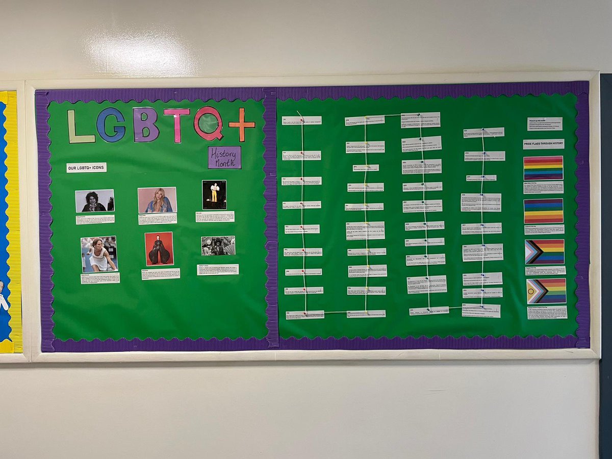 MCHSSocialSub's tweet photo. The PRIDE club &amp; Miss Mackie have created a display to celebrate LGBTQ+ History Month! Come along to F9 to learn about some LGBTQ+ icons! 🏳️‍🌈⚧️🏳️‍⚧️ https://t.co/jiW8DdciOB