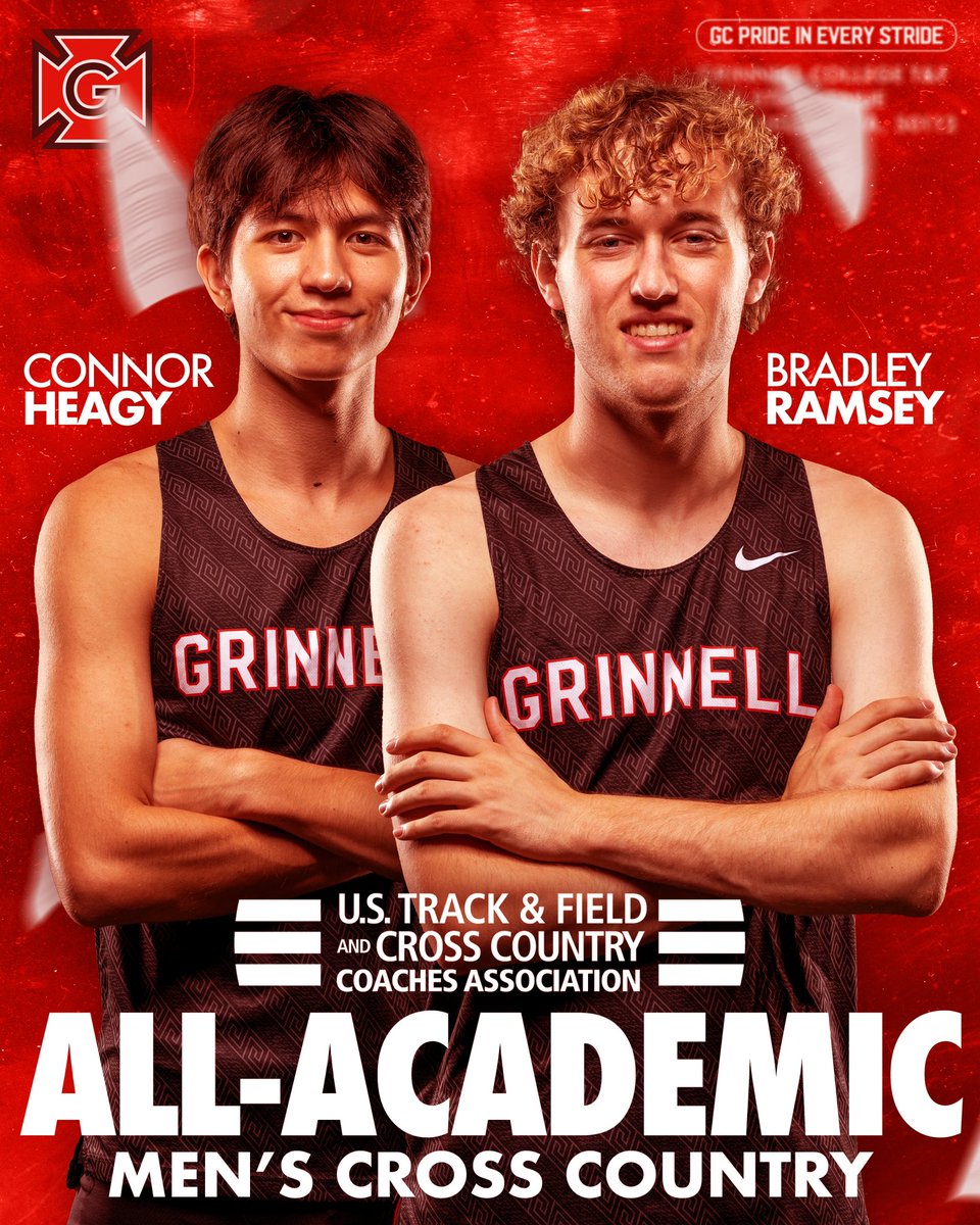 GrinnellXC_TF's tweet image. Champions on the course &amp;amp; in the classroom📚📝‼️

5 individuals earned All-Academic honors last Fall, finishing in the top 25% at Regionals and maintaining at least a 3.30 GPA 🦄🦘
