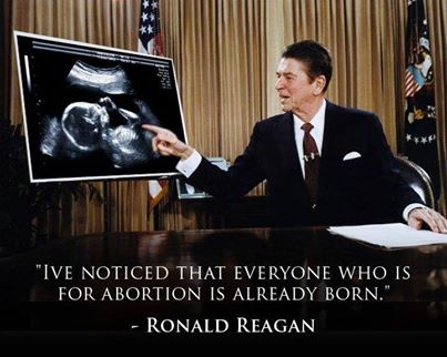 LifeNewsHQ's tweet photo. President Ronald Reagan: “I’ve noticed that everyone who is for abortion has already been born.” https://t.co/cA9fcUZ0hy