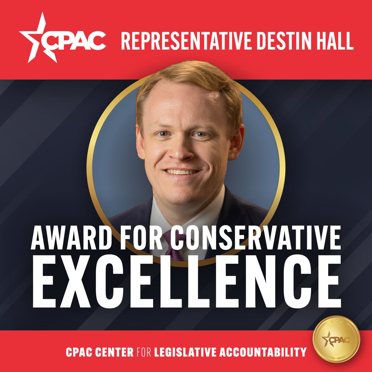 I am very proud to have been recognized by CPAC for an 'excellent' conservative voting record this session. #ncpol