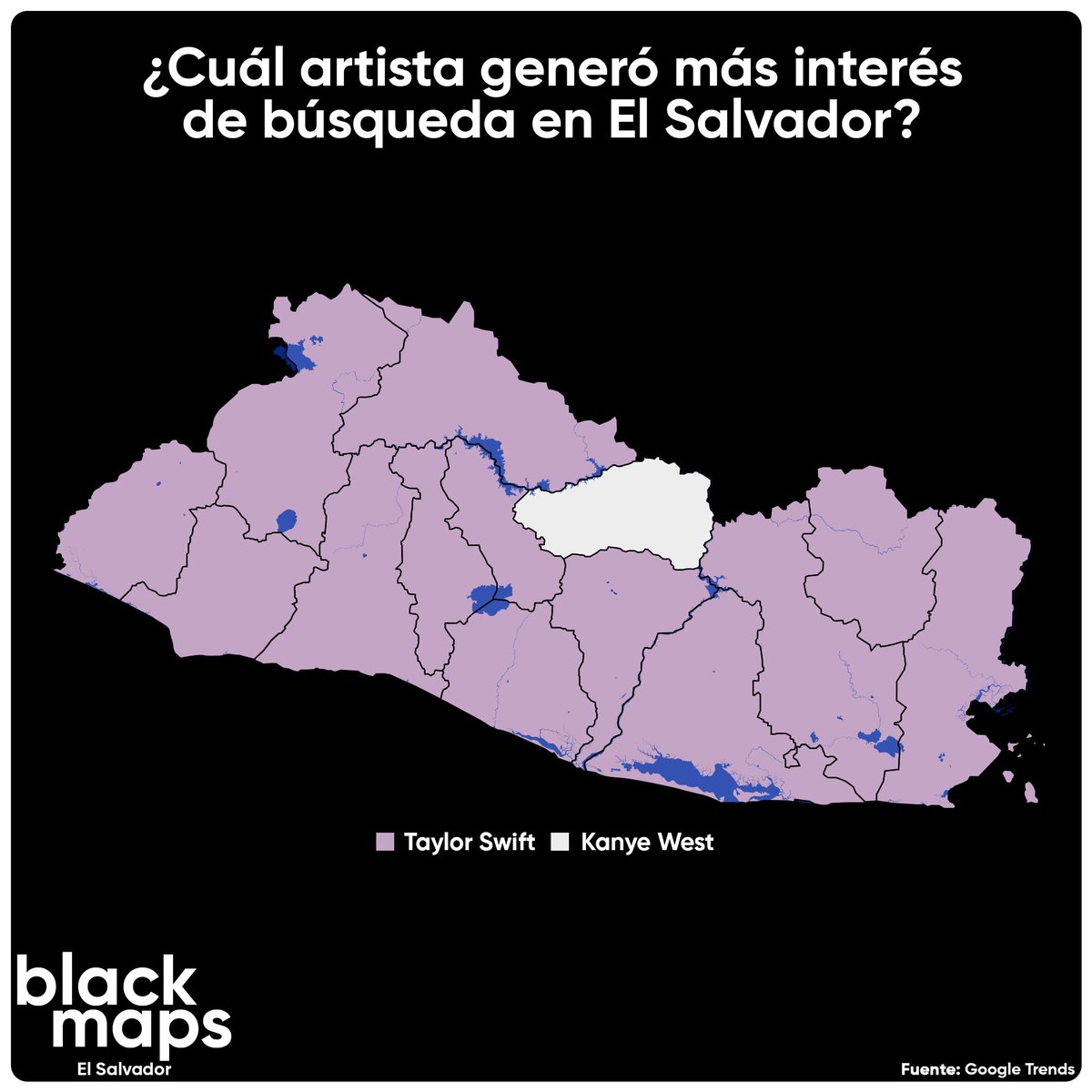 ¿Cuál artista generó más interés de búsqueda en El Salvador desde 2004, #TaylorSwift o #KanyeWest? 👇🏻🗺️