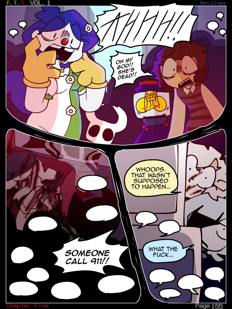 FTD_Onafcomic's tweet photo. (TW: BLOOD AND DISTURBING IMAGES)

Whoops! That wasn’t supposed to happen…
(shout out to all the people who submitted their ocs in the discord server)

#OnafFriendsTillDead https://t.co/kNDTcIOTGj