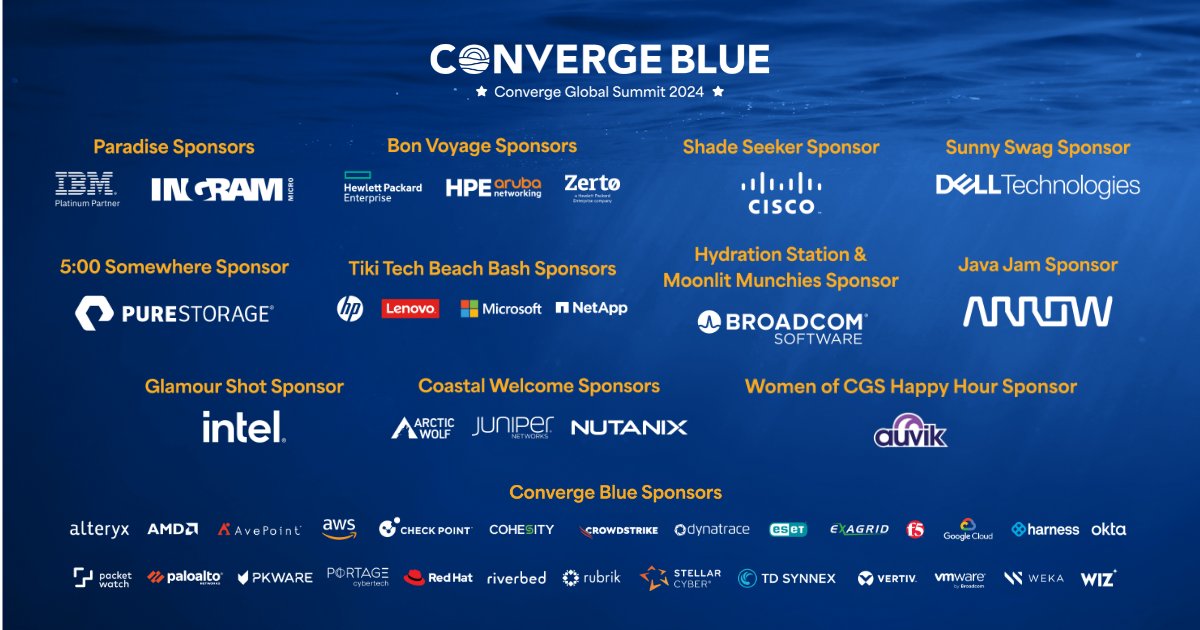ConvergeTSC's tweet photo. Tonight we welcome our community of alliances to celebrate the first night of #ConvergeBlue! Huge thank you to our valued partners for your support at this year's CGS and throughout the entire year. Our success is only possible because of you! 🥥 #BetterTogether #CGS2024 https://t.co/ya2sDyw2Pc
