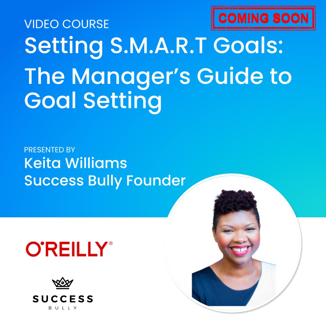 I am all aflutter with excitement and gratitude! 

We have been working tirelessly for months to create a goal-setting toolkit for new people managers. 

On 2/8,  we will be launching a course "Setting S.M.A.R.T. Goals: The Manager’s Guide to Goal Setting" on  <a href="/OReillyMedia/">O'Reilly Media</a>.