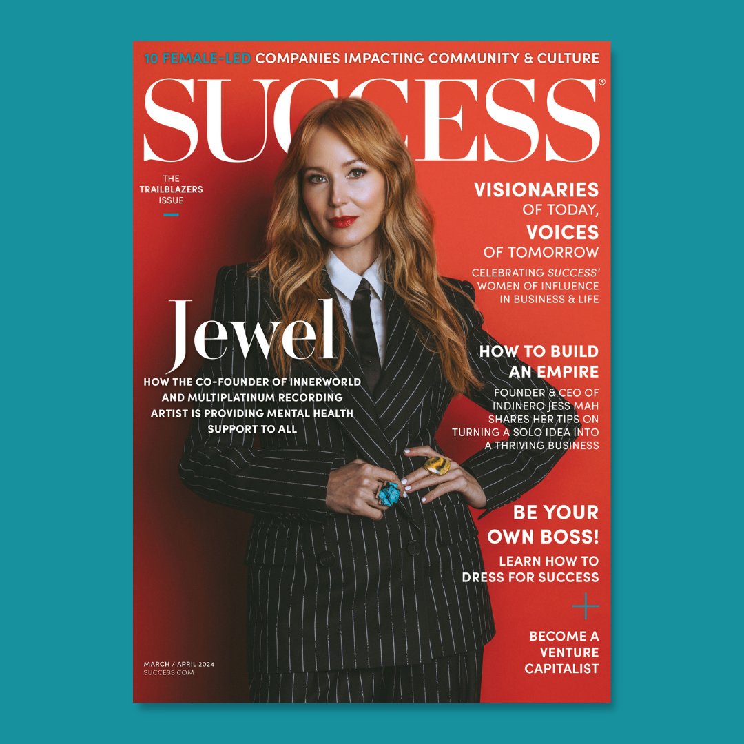 The March/April 2024 Trailblazers issue of SUCCESS magazine is here and it's nothing short of inspiring. ✨ Get ready to dive into the extraordinary journey of @jeweljk , a Grammy-nominated singer-songwriter, and mental health pioneer. store.success.com/by-media/succe…