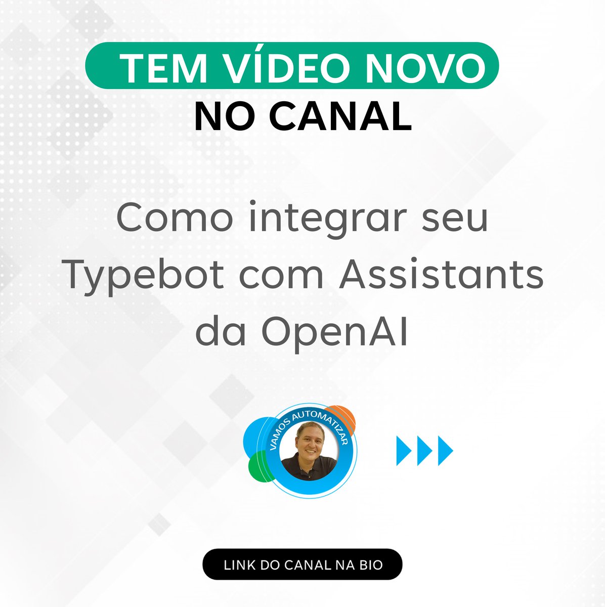 VAutomatizar's tweet image. Nesse vídeo ensino como criar e configurar seu chatbot no Typebot para responder perguntas sobre o seu negócio, utilizando o recurso de Assistants da OpenAI

#typebot #assitants #openai #chatbot #automation #citizenautomation #nocode #lowcode