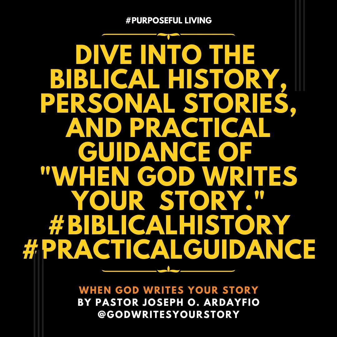 pastorjoseph's tweet image. Dive into the biblical history, personal stories, and practical guidance of &quot;When God Writes Your Story.&quot; #BiblicalHistory #PracticalGuidance