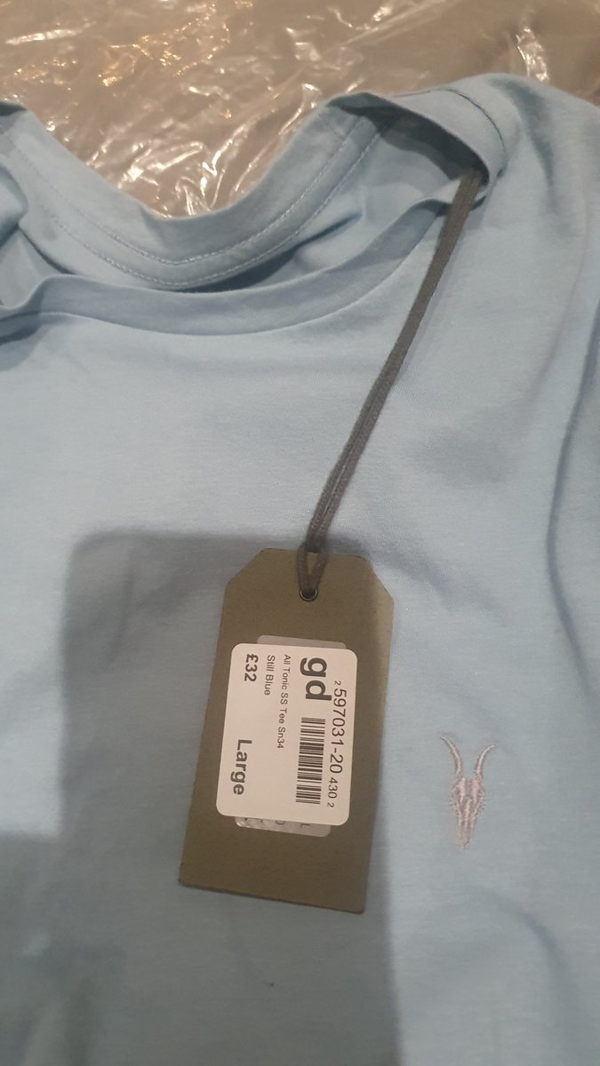 CJM19744's tweet photo. @houseoffraser just recieved an All Saints T-Shirt in a non-branded bag with the label on and when inhave taken it out of the bag it is full of grease. No phone number to contact you on. Absolutley disgusting. https://t.co/a4JolpgfBC