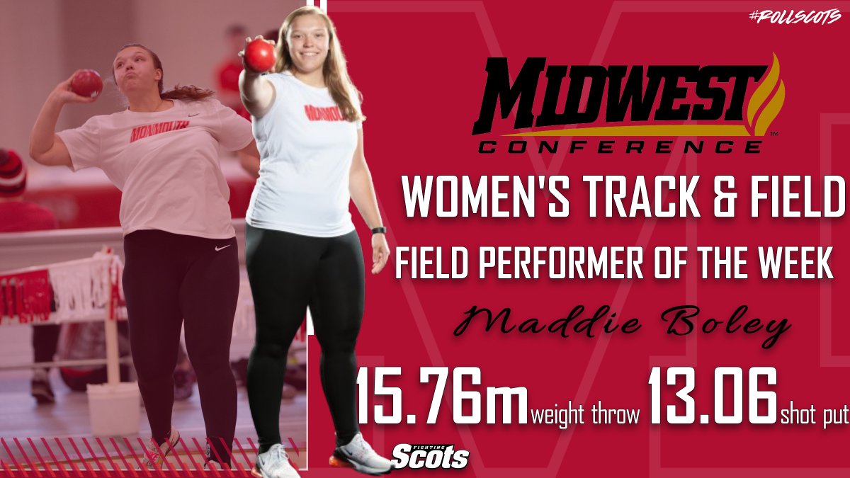 MCFightingScots's tweet photo. For the second time this season, @maddie_boley has been named @MWCSports Field Performer of the Week for @ScotsTFXC #RollScots #ThrowScots https://t.co/jAi6ETmdqy